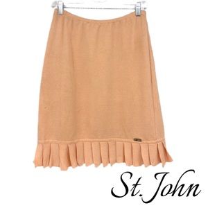 St. John Peach Ruffle Midi Skort